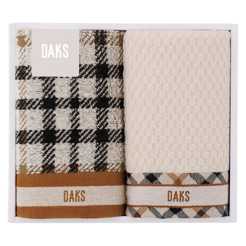 DAKS ダブルハウスチェック フェイスタオル2P  ／タオル 日用品・ヘルスケア ギフト プレゼント プチギフト 祝い バレンタイン チョコ 以外 子供 友達 ホワイトデー お返し 人気 カード