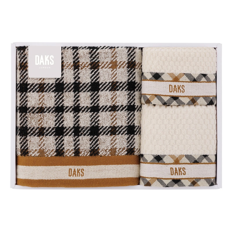 DAKS ダブルハウスチェック タオルセット  ／タオル 日用品・ヘルスケア ギフト プレゼント プチギフト 祝い バレンタイン チョコ 以外 子供 友達 ホワイトデー お返し 人気 カード