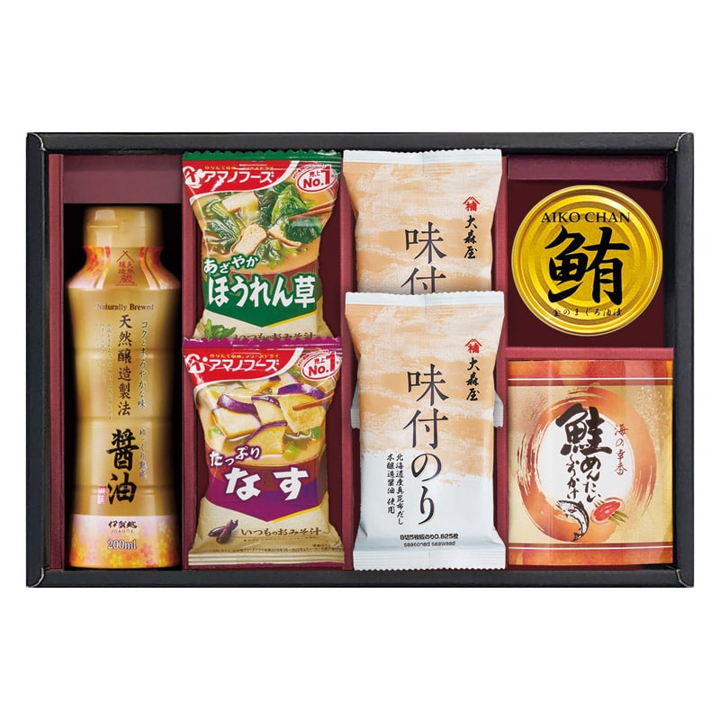 アマノフーズ&大森屋味付のりギフト /セット・詰め合わせ 調味料 食品 ギフト プレゼント プチギフト 祝い バレンタイン チョコ 以外 子供 友達 ホワイトデー お返し 人気 カード