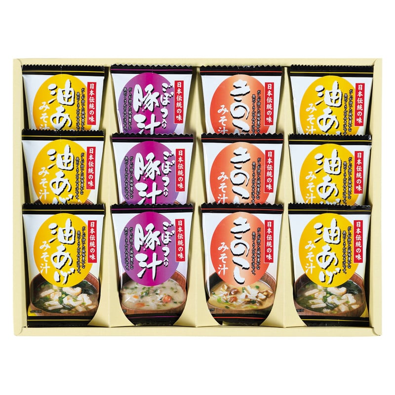 フリーズドライ「お味噌汁三種の味詰合せ」  ／お吸い物 和風惣菜 惣菜・レトルト 食品 ギフト プレゼント プチギフト 祝い バレンタイン チョコ 以外 子供 友達 ホワイトデー お返し 人気 カード