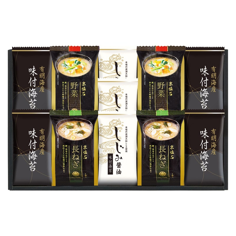 マルコメフリーズドライみそ汁&有明海産味付海苔セット /お吸い物 和風惣菜 惣菜・レトルト 食品 ギフト プレゼント プチギフト 祝い バレンタイン チョコ 以外 子供 友達 ホワイトデー お返し 人気 カード