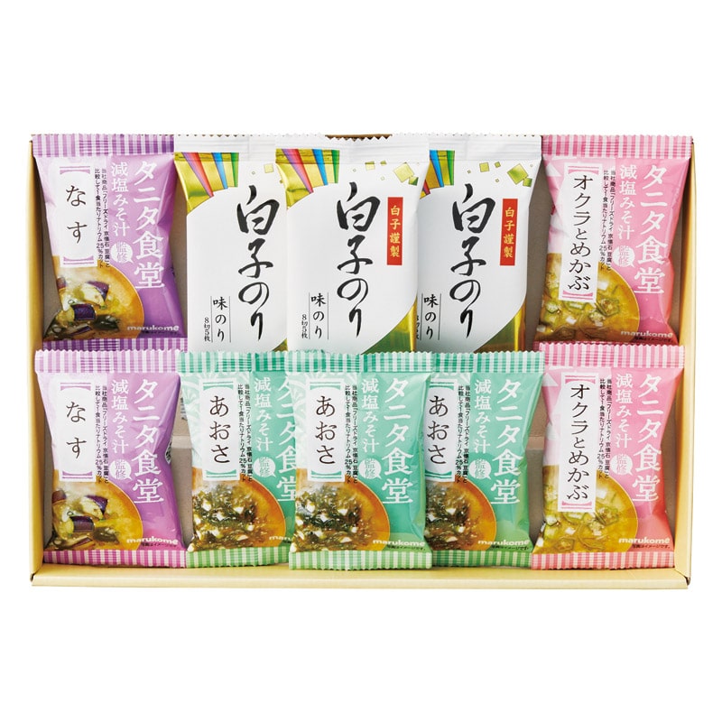 タニタ食堂監修減塩みそ汁・白子のり詰合せ /お吸い物 和風惣菜 惣菜・レトルト 食品 ギフト プレゼント プチギフト 祝い バレンタイン チョコ 以外 子供 友達 ホワイトデー お返し 人気 カード