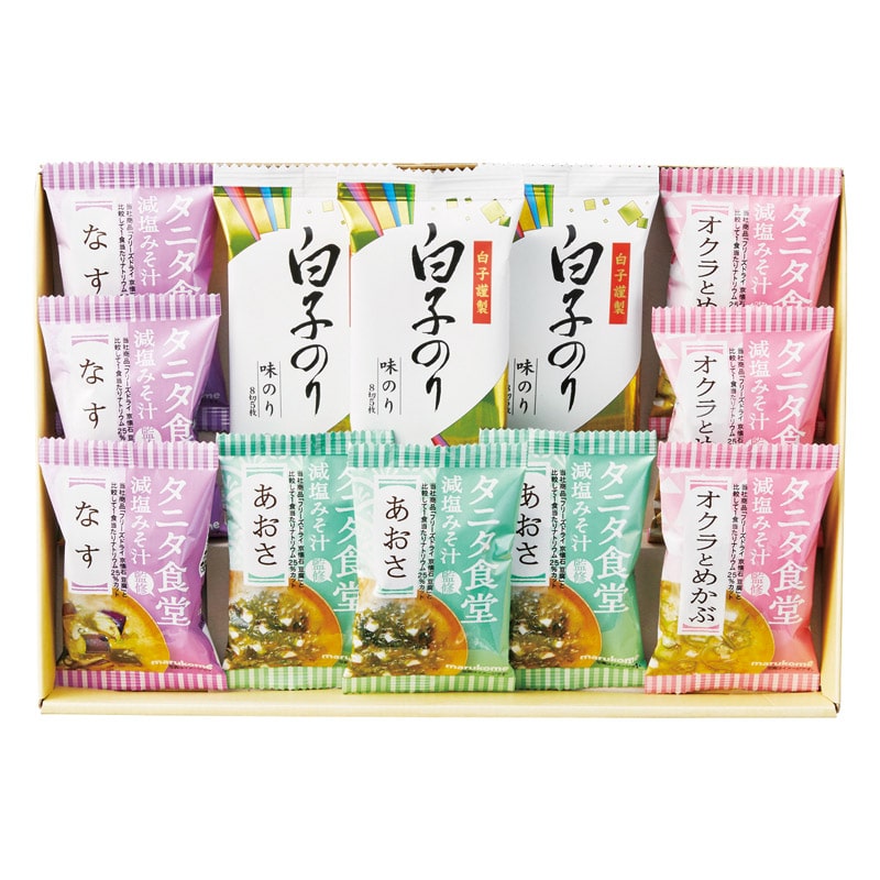 タニタ食堂監修減塩みそ汁･白子のり詰合せ  ／お吸い物 和風惣菜 惣菜・レトルト 食品 ギフト プレゼント プチギフト 祝い バレンタイン チョコ 以外 子供 友達 ホワイトデー お返し 人気 カード