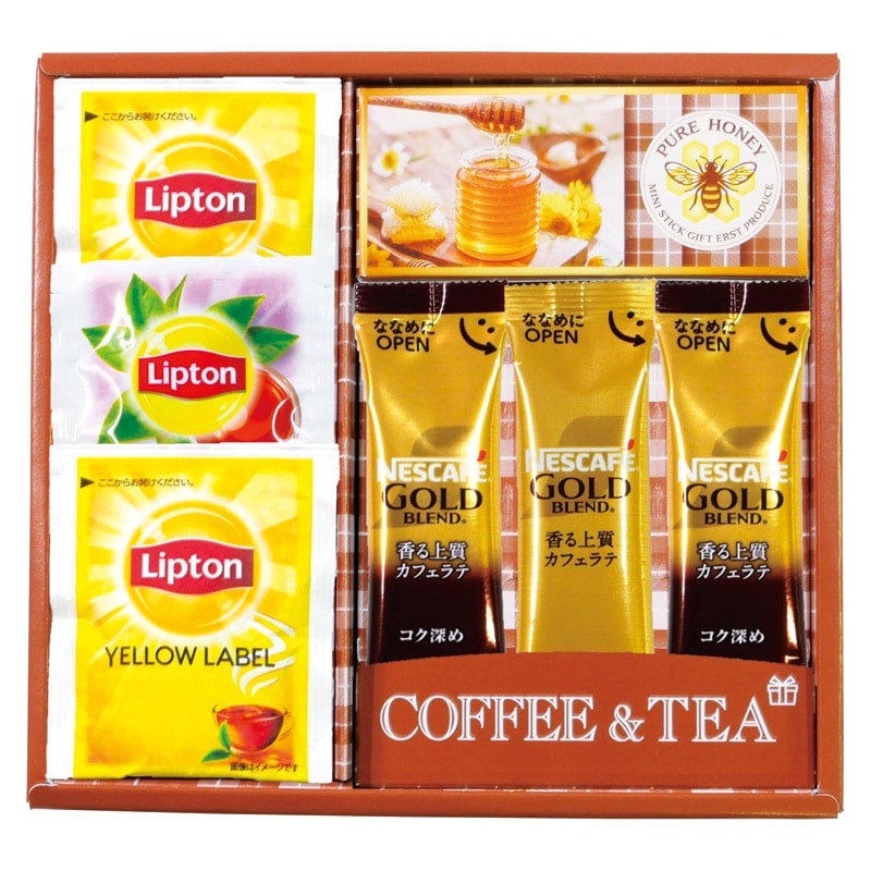 ネスカフェ･リプトン･はちみつギフト  ／紅茶 お茶・紅茶 水・ソフトドリンク 飲料 ギフト プレゼント プチギフト 祝い バレンタイン チョコ 以外 子供 友達 ホワイトデー お返し 人気 カード
