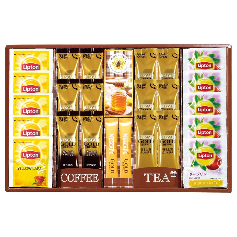 ネスカフェ･リプトン･はちみつギフト  ／紅茶 お茶・紅茶 水・ソフトドリンク 飲料 ギフト プレゼント プチギフト 祝い バレンタイン チョコ 以外 子供 友達 ホワイトデー お返し 人気 カード