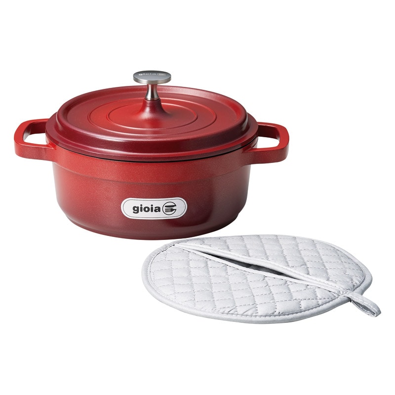 ジョイア キャセロール20cm鍋敷きセット レッド ／鍋 調理器具 キッチン用品 ギフト プレゼント プチギフト 祝い お年賀 御年賀 2026 送料無料 人気 年始挨拶 バレンタイン チョコ 以外 子供 友達