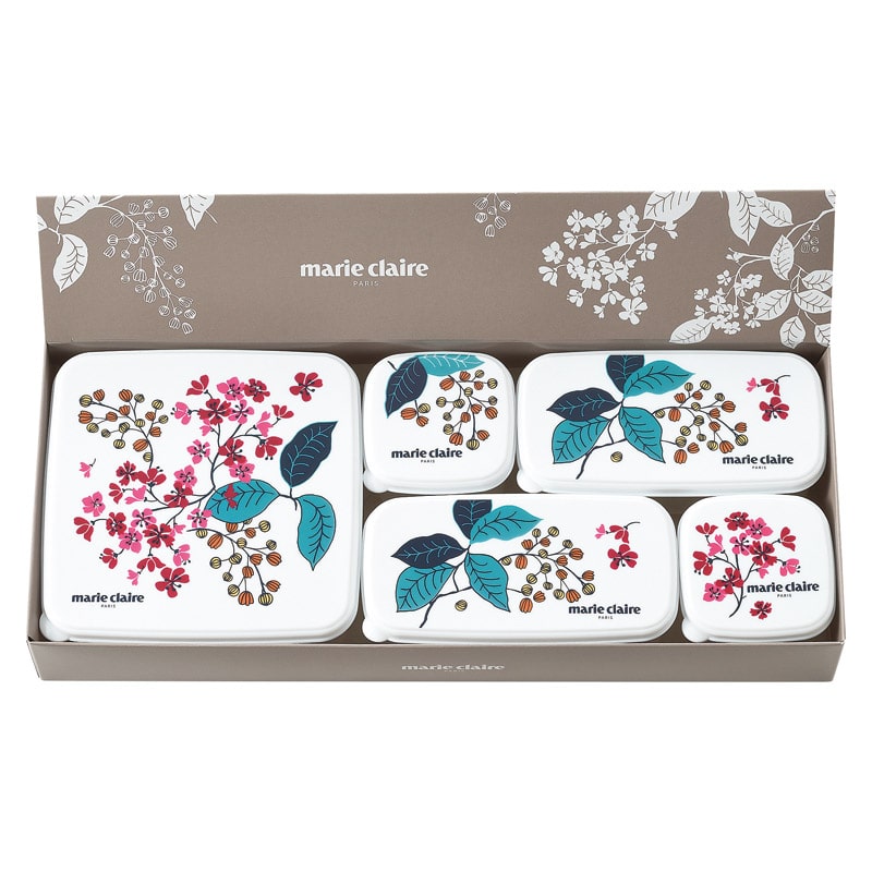マリ･クレール フレンチライラック シール容器5Pセット ／保存容器・キャニスター 保存容器・調味料入れ キッチン用品 ギフト プレゼント プチギフト 祝い お年賀 2026 バレンタイン プレゼント