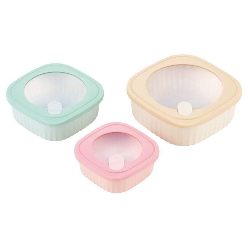 電子レンジ対応保存容器3pcセット /保存容器・キャニスター 保存容器・調味料入れ キッチン用品 ギフト プレゼント プチギフト 祝い お年賀 御年賀 2026 送料無料 人気 年始挨拶 バレンタイン プレゼント