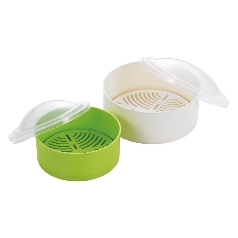 レンジ蒸し器目皿付(大･小セット) ／電子レンジ用調理器具 調理器具 キッチン用品 ギフト プレゼント プチギフト 祝い お年賀 御年賀 2026 送料無料 人気 年始挨拶 バレンタイン チョコ 以外 子供 友達