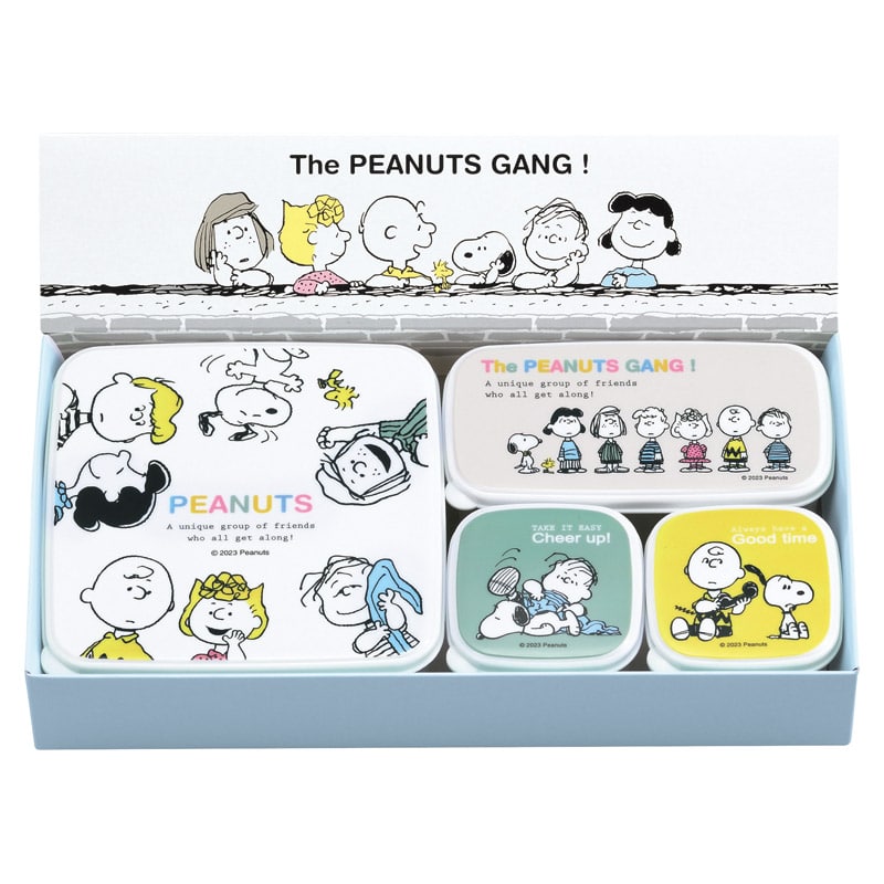 スヌーピー ブレイクタイム シール容器4pcセット･B ／保存容器・キャニスター 保存容器・調味料入れ キッチン用品 ギフト プレゼント プチギフト 祝い お年賀 2026 バレンタイン プレゼント