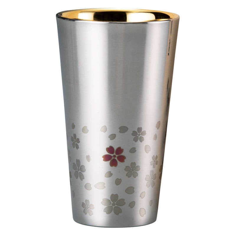 さくら街道 ステンレス二重タンブラー(内面金メッキ) 300ml ／タンブラー 食器 キッチン用品 ギフト プレゼント プチギフト 祝い お年賀 御年賀 2026 送料無料 人気 年始挨拶 バレンタイン プレゼント