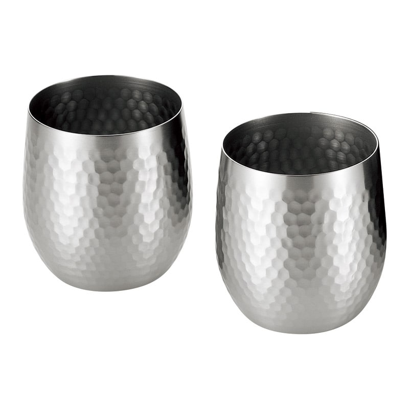 SUSCUP 鎚 サス鎚目ロックカップ340ml 2P /グラス 食器 キッチン用品 ギフト プレゼント プチギフト 祝い お年賀 御年賀 2026 送料無料 人気 年始挨拶 バレンタイン チョコ 以外 子供 友達