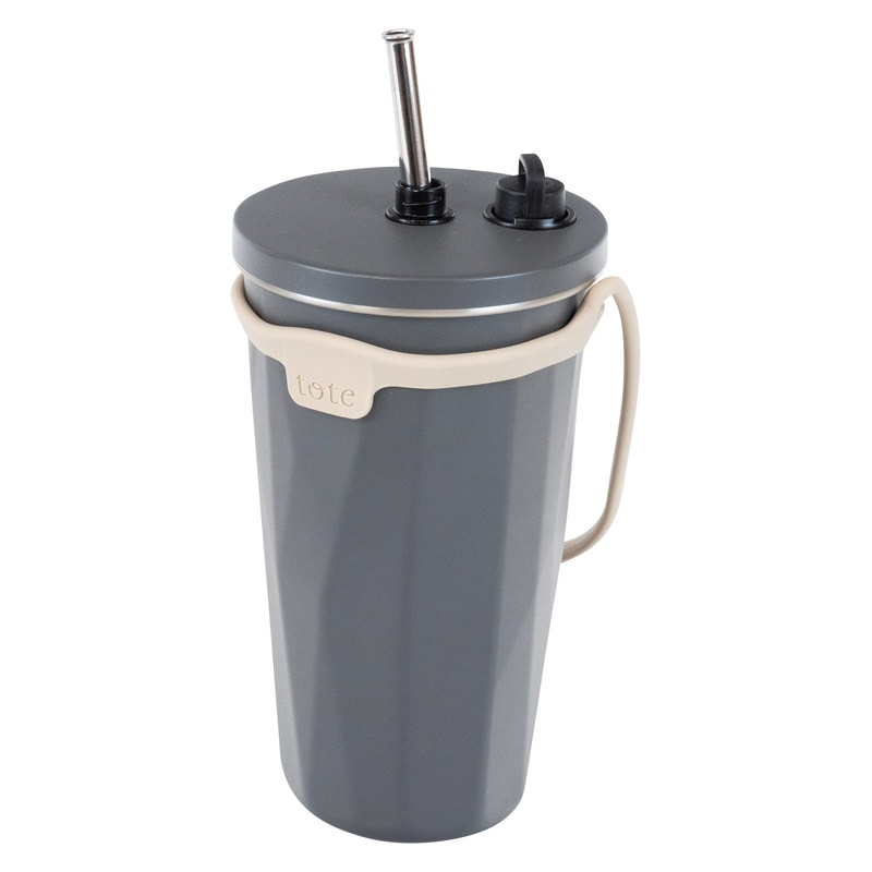 トート ストローボトル570ml チャコール ／タンブラー 食器 キッチン用品 ギフト プレゼント プチギフト 祝い お年賀 御年賀 2026 送料無料 人気 年始挨拶 バレンタイン チョコ 以外 子供 友達