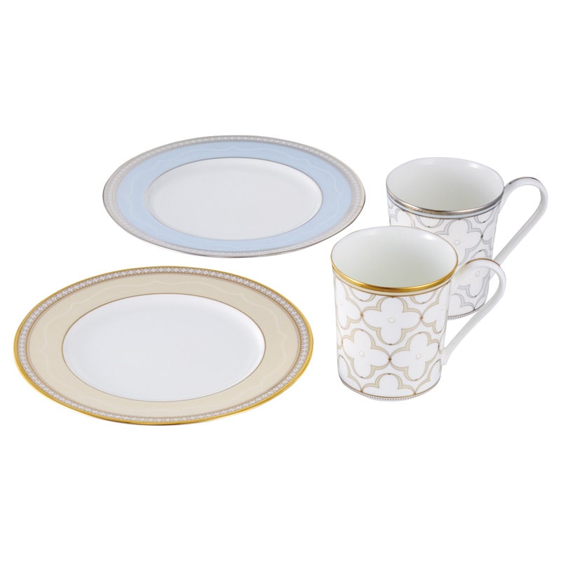 ノリタケ トレフォリオゴールド&プラチナ モーニングペアセット ／マグカップ・ティーカップ コーヒー・お茶用品 キッチン用品 ギフト プレゼント プチギフト 祝い お年賀 2026 バレンタイン プレゼント