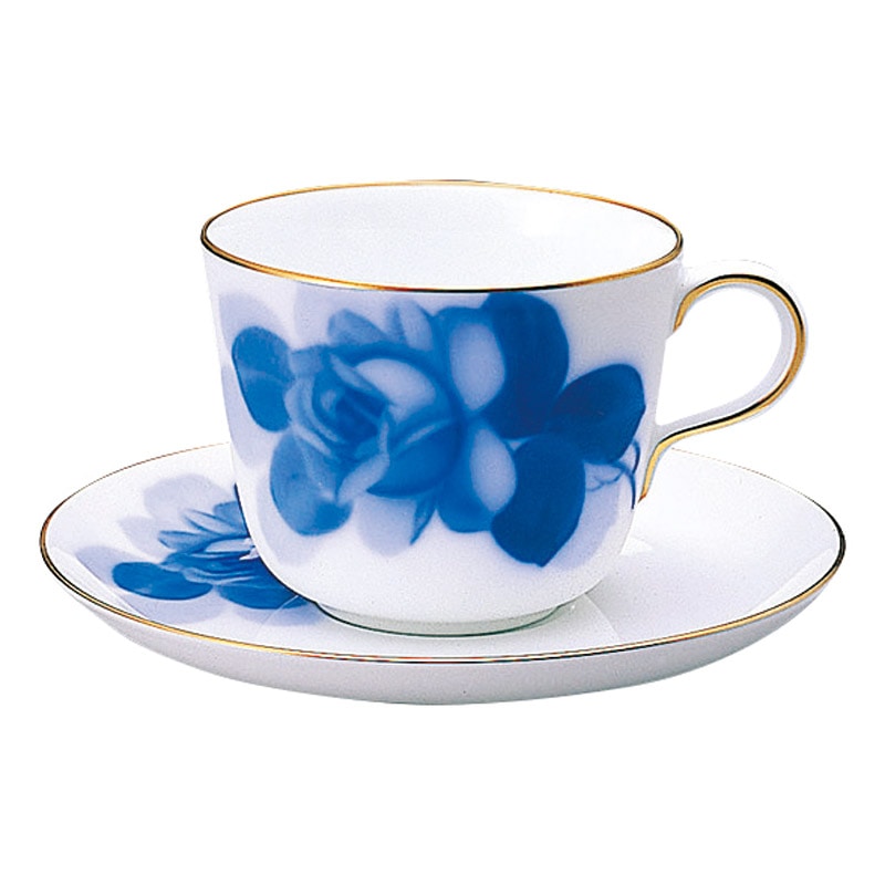 大倉陶園 ブルーローズ モーニング碗皿 ／マグカップ・ティーカップ コーヒー・お茶用品 キッチン用品 ギフト プレゼント プチギフト 祝い お年賀 御年賀 2026 送料無料 人気 年始挨拶 バレンタイン プレゼント