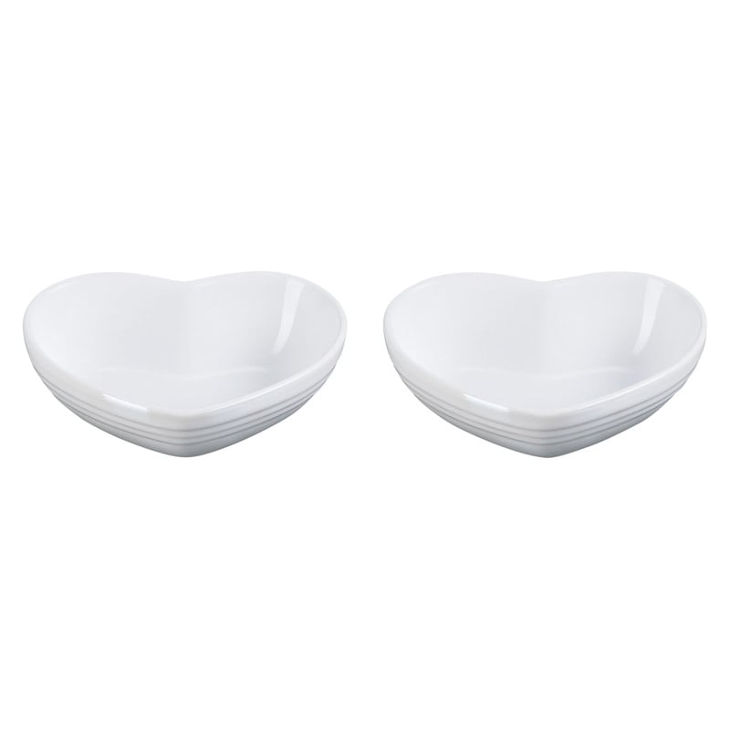 ル･クルーゼ ハート･ディッシュ(S)(2個入) ホワイトラスター ／皿・プレート 食器 キッチン用品 ギフト プレゼント プチギフト 祝い お年賀 御年賀 2026 送料無料 人気 年始挨拶 バレンタイン プレゼント