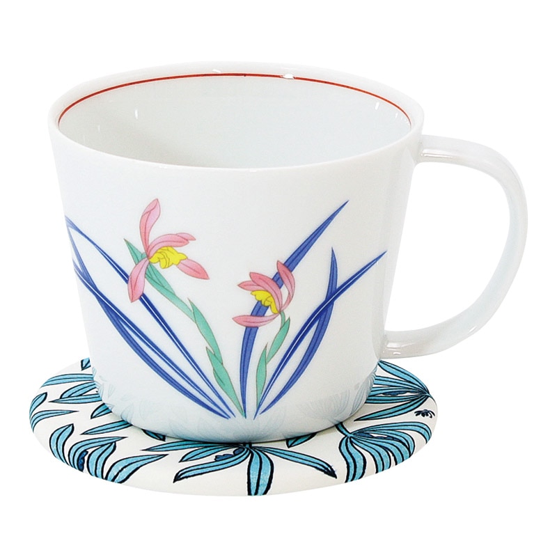 香蘭社 春蘭 マグカップ(コースター付) ／マグカップ・ティーカップ コーヒー・お茶用品 キッチン用品 ギフト プレゼント プチギフト 祝い お年賀 御年賀 2026 送料無料 人気 年始挨拶 バレンタイン プレゼント