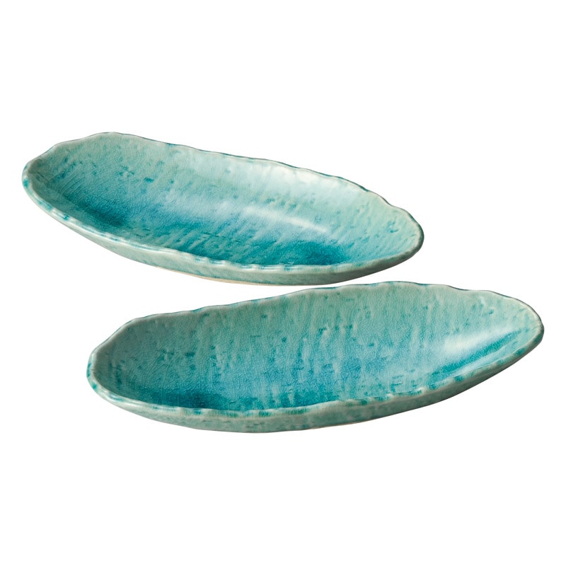 瀬戸焼 ブルー貫入 舟型鉢2P ／鉢 食器 キッチン用品 ギフト プレゼント プチギフト 祝い お年賀 御年賀 2026 送料無料 人気 年始挨拶 バレンタイン チョコ 以外 子供 友達