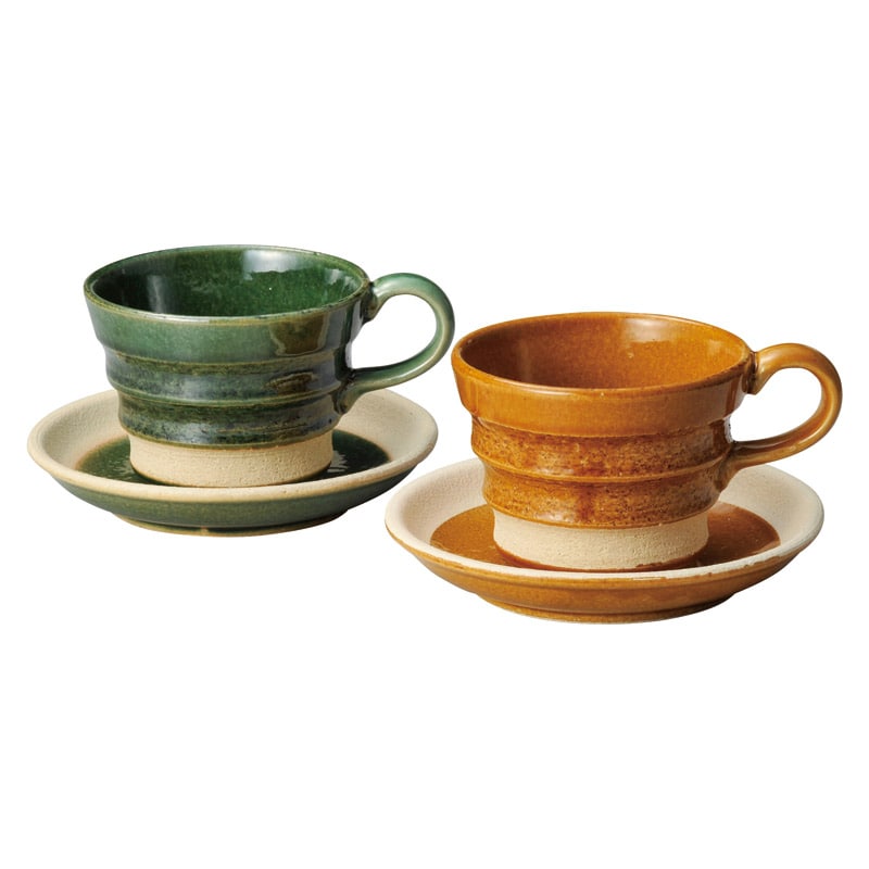 瀬戸焼 釉変わり組碗皿 ／マグカップ・ティーカップ コーヒー・お茶用品 キッチン用品 ギフト プレゼント プチギフト 祝い お年賀 御年賀 2026 送料無料 人気 年始挨拶 バレンタイン チョコ 以外 子供 友達