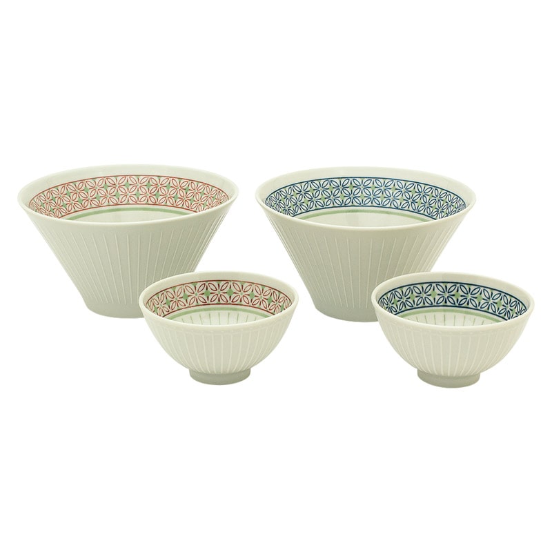 とくさ七宝文 ペアサラダセット ／スープボウル・カップ 食器 キッチン用品 ギフト プレゼント プチギフト 祝い お年賀 御年賀 2026 送料無料 人気 年始挨拶 バレンタイン チョコ 以外 子供 友達