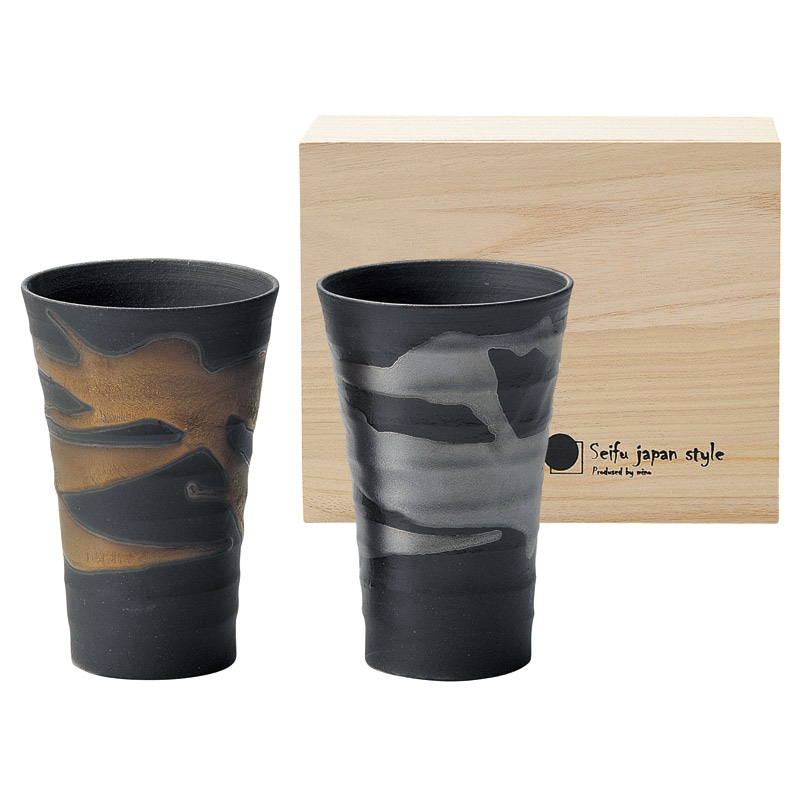 清風の匠 田端繁道 金銀流し ほろ酔いカップペア /グラス 食器 キッチン用品 ギフト プレゼント プチギフト 祝い お年賀 御年賀 2026 送料無料 人気 年始挨拶 バレンタイン チョコ 以外 子供 友達