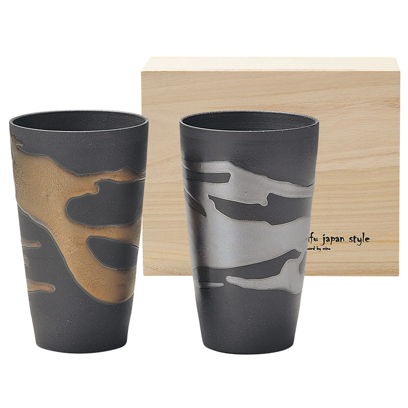 清風の匠 田端繁道 金銀流し 泡立ちカップペア /グラス 食器 キッチン用品 ギフト プレゼント プチギフト 祝い お年賀 御年賀 2026 送料無料 人気 年始挨拶 バレンタイン チョコ 以外 子供 友達