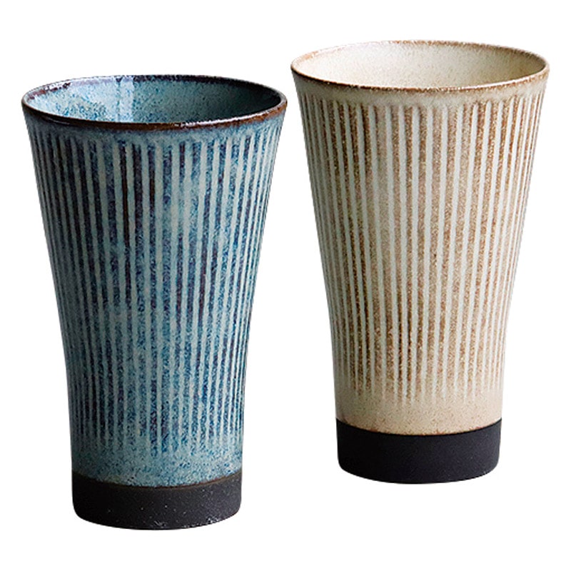 清風の匠 田端繁道 アースカービングカップペア /グラス 食器 キッチン用品 ギフト プレゼント プチギフト 祝い お年賀 御年賀 2026 送料無料 人気 年始挨拶 バレンタイン チョコ 以外 子供 友達