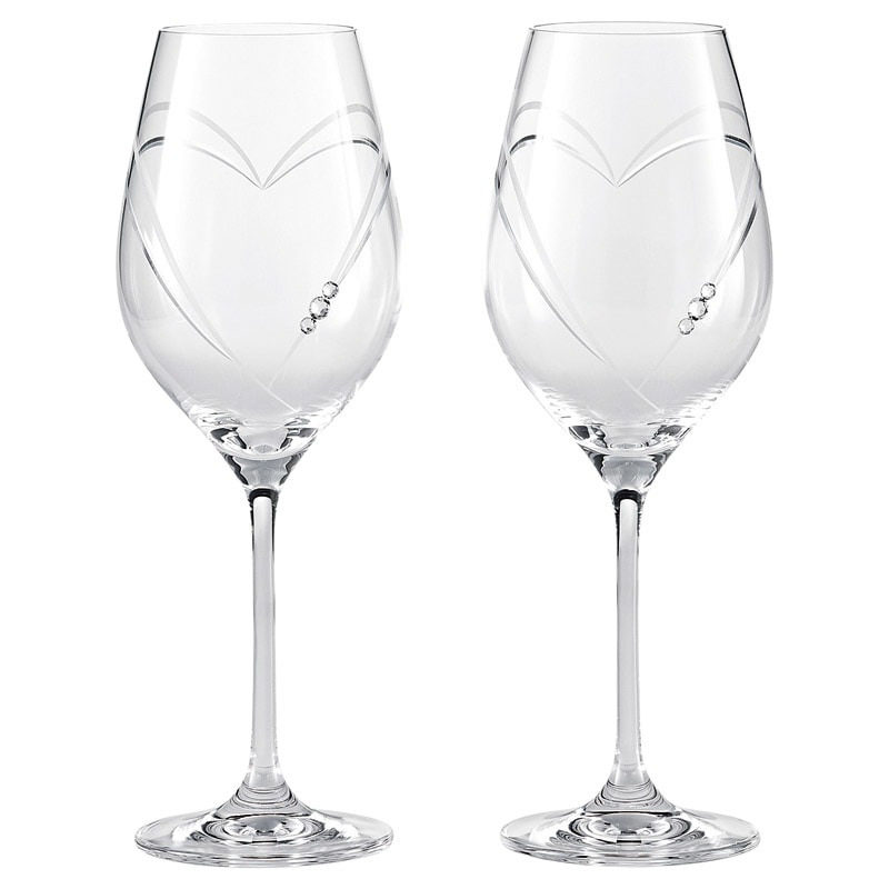 ストラス ハート イン ハート ワイン360mlペア /グラス 食器 キッチン用品 ギフト プレゼント プチギフト 祝い お年賀 御年賀 2026 送料無料 人気 年始挨拶 バレンタイン チョコ 以外 子供 友達