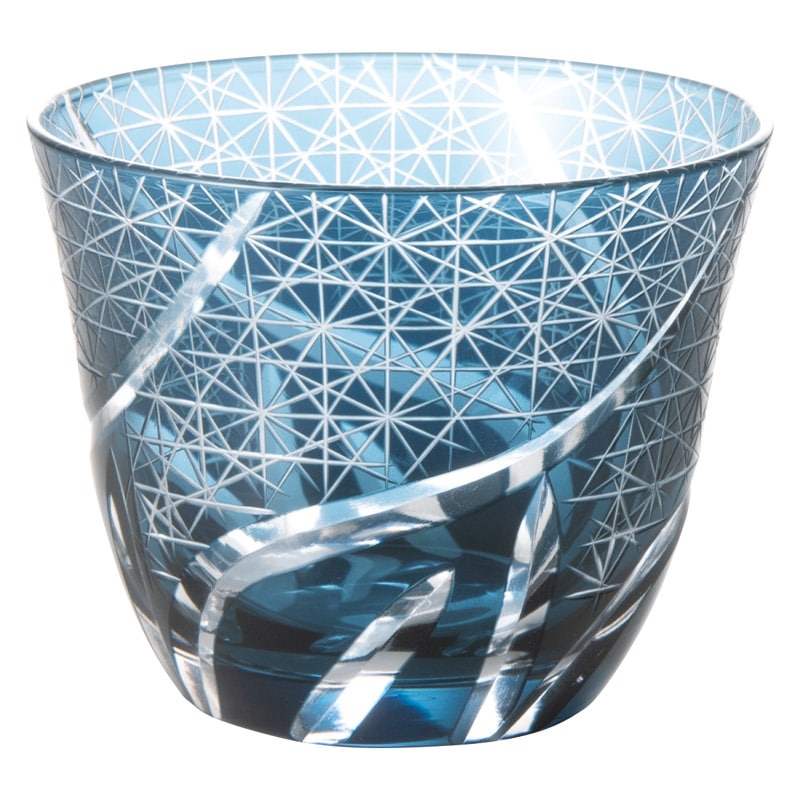 吉兆切子グラス1P インクブルー ／グラス 食器 キッチン用品 ギフト プレゼント プチギフト 祝い お年賀 御年賀 2026 送料無料 人気 年始挨拶 バレンタイン チョコ 以外 子供 友達