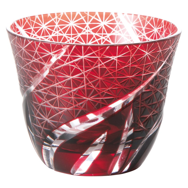 吉兆切子グラス1P 銅赤 ／グラス 食器 キッチン用品 ギフト プレゼント プチギフト 祝い お年賀 御年賀 2026 送料無料 人気 年始挨拶 バレンタイン チョコ 以外 子供 友達