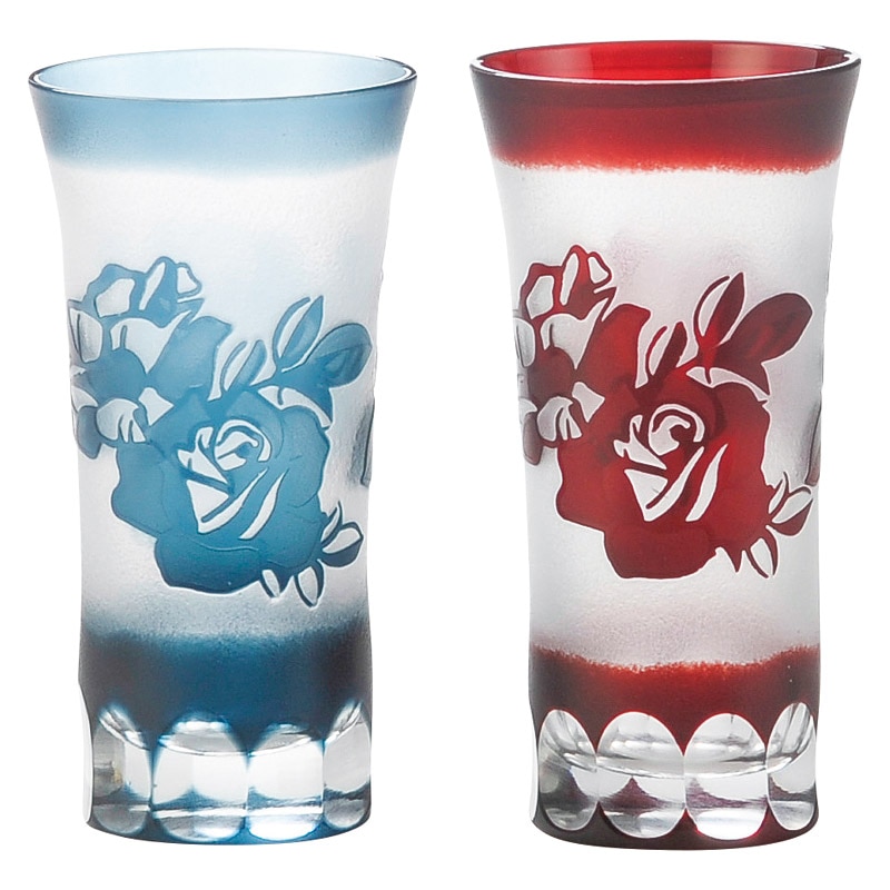 切子屋 ペア一口ビール /グラス 食器 キッチン用品 ギフト プレゼント プチギフト 祝い お年賀 御年賀 2026 送料無料 人気 年始挨拶 バレンタイン チョコ 以外 子供 友達