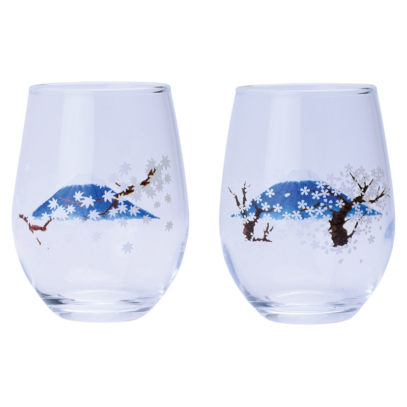 冷感グラス(小) ペア 富士桜・富士紅葉 /グラス 食器 キッチン用品 ギフト プレゼント プチギフト 祝い お年賀 御年賀 2026 送料無料 人気 年始挨拶 バレンタイン チョコ 以外 子供 友達