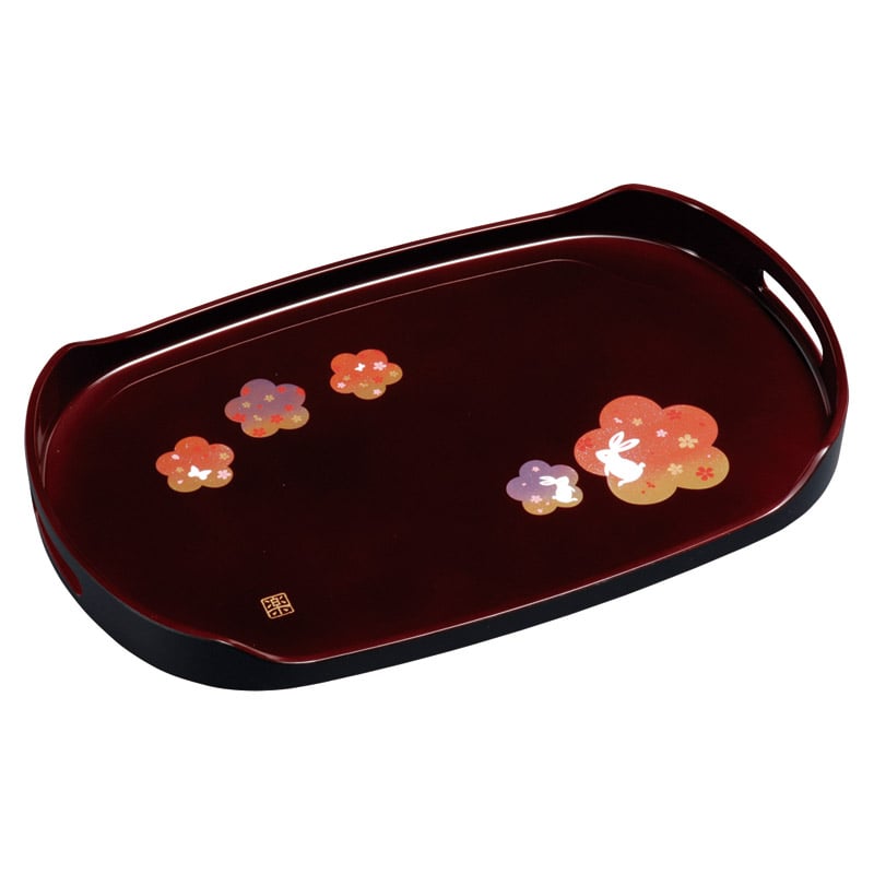 紀州塗 宴うさぎ 15.0長手盆 ／お盆・トレー 配膳用品・キッチンファブリック キッチン用品 ギフト プレゼント プチギフト 祝い お年賀 御年賀 2026 送料無料 人気 年始挨拶 バレンタイン プレゼント