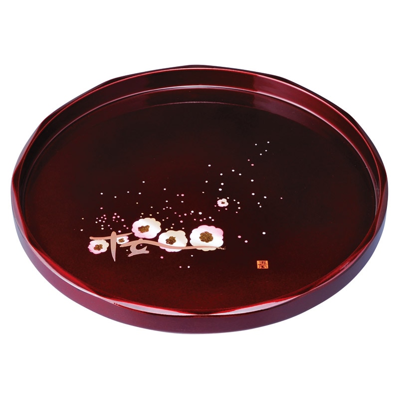 紀州塗 玉虫塗 桜 10.0丸盆 ／お盆・トレー 配膳用品・キッチンファブリック キッチン用品 ギフト プレゼント プチギフト 祝い お年賀 御年賀 2026 送料無料 人気 年始挨拶 バレンタイン プレゼント