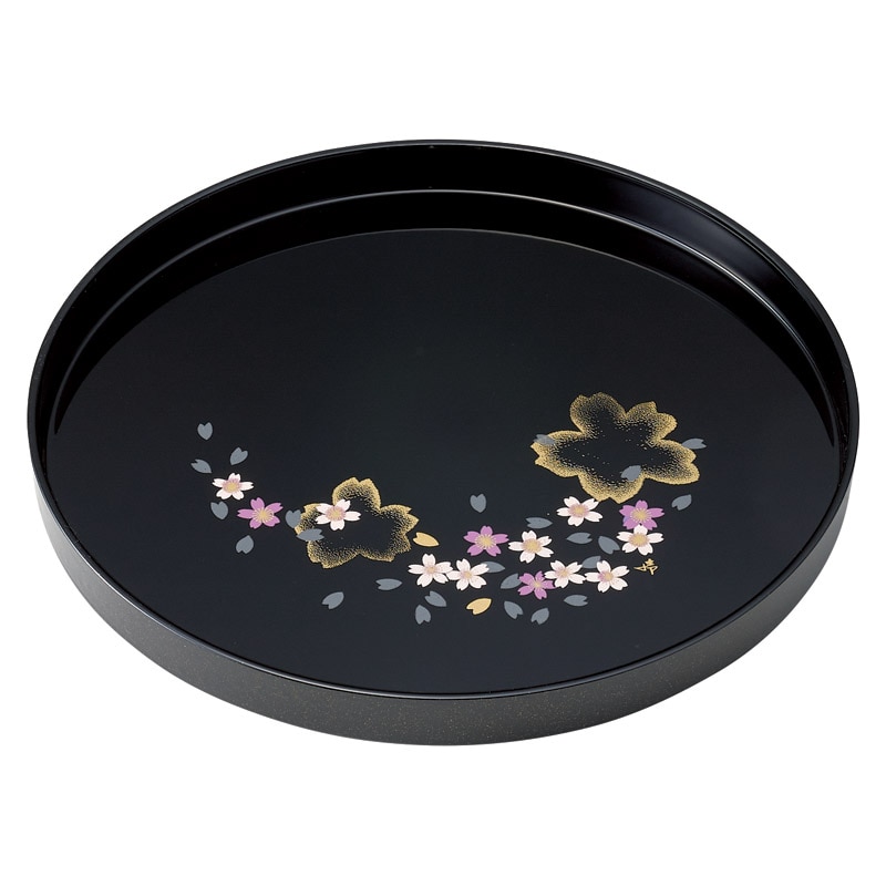 日展作家 橋爪靖雄 桜浪漫 8.0丸盆 ／お盆・トレー 配膳用品・キッチンファブリック キッチン用品 ギフト プレゼント プチギフト 祝い お年賀 御年賀 2026 送料無料 人気 年始挨拶 バレンタイン プレゼント