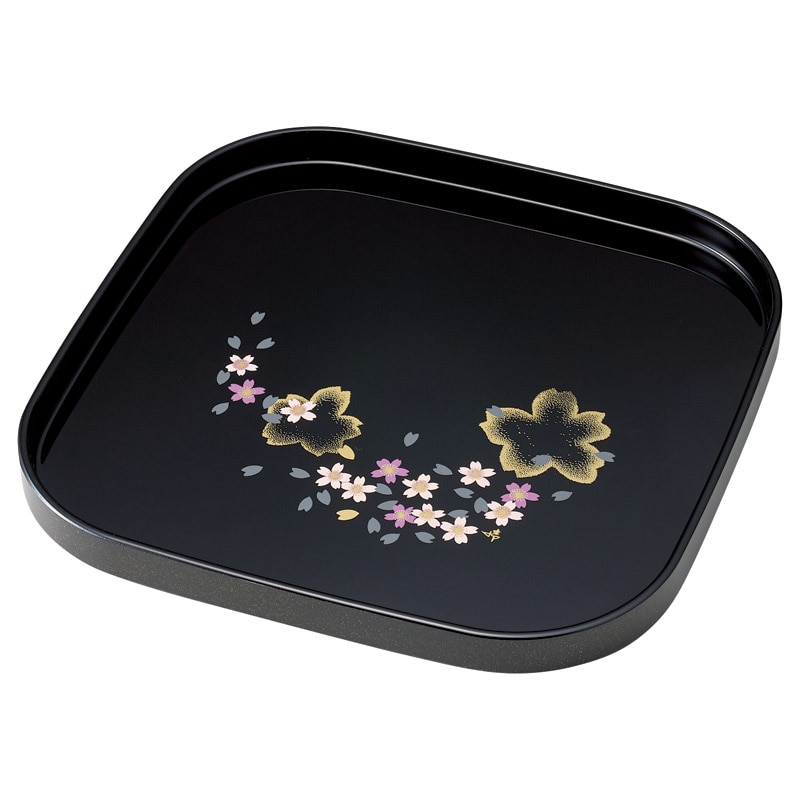 日展作家 橋爪靖雄 桜浪漫 8.0角盆 ／お盆・トレー 配膳用品・キッチンファブリック キッチン用品 ギフト プレゼント プチギフト 祝い お年賀 御年賀 2026 送料無料 人気 年始挨拶 バレンタイン プレゼント