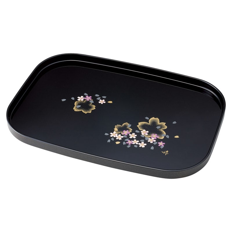 日展作家 橋爪靖雄 桜浪漫 12.0長手盆 ／お盆・トレー 配膳用品・キッチンファブリック キッチン用品 ギフト プレゼント プチギフト 祝い お年賀 御年賀 2026 送料無料 人気 年始挨拶 バレンタイン プレゼント