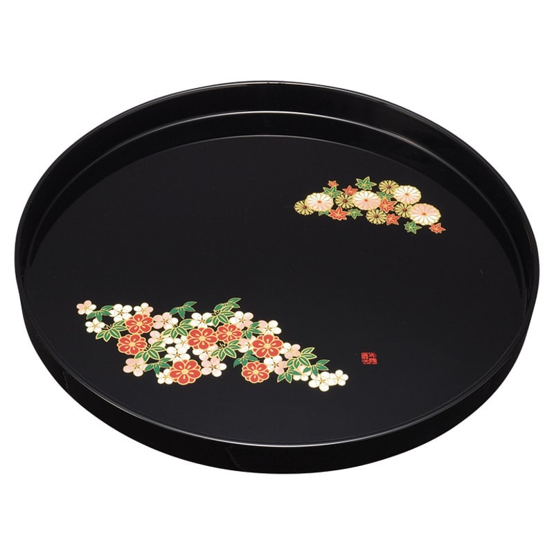 成願義夫 和み春秋 10.0丸盆 ／お盆・トレー 配膳用品・キッチンファブリック キッチン用品 ギフト プレゼント プチギフト 祝い お年賀 御年賀 2026 送料無料 人気 年始挨拶 バレンタイン プレゼント