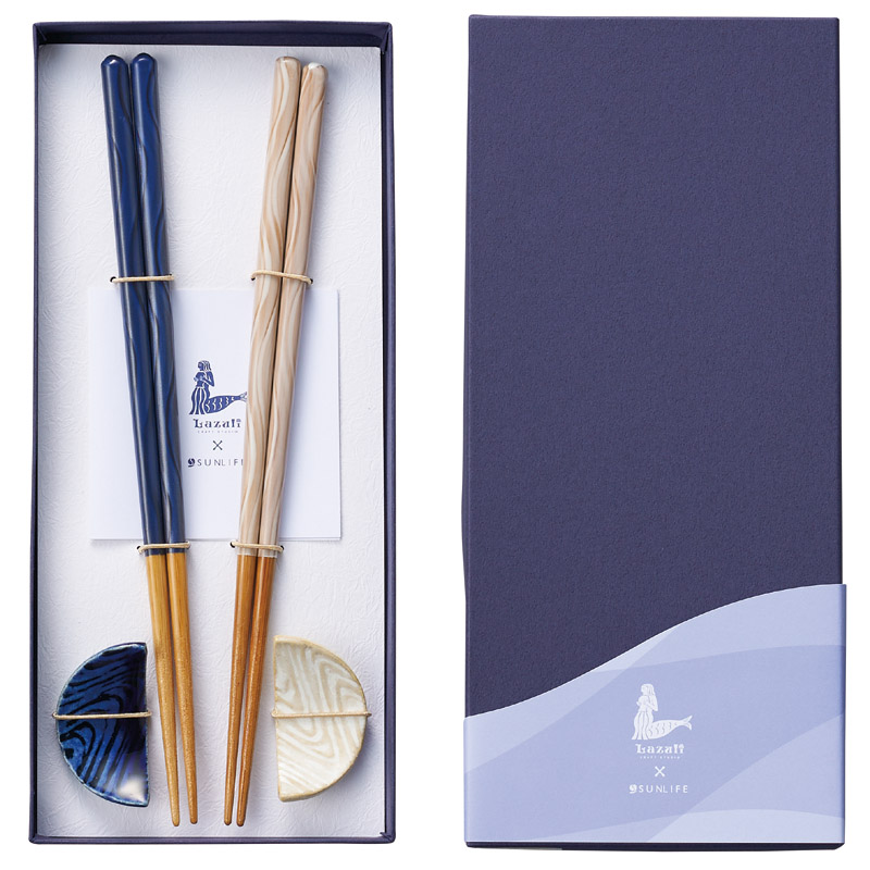 若狭塗 Lazuli 箸･箸置きセット ／箸 箸・カトラリー キッチン用品 ギフト プレゼント プチギフト 祝い お年賀 御年賀 2026 送料無料 人気 年始挨拶 バレンタイン チョコ 以外 子供 友達