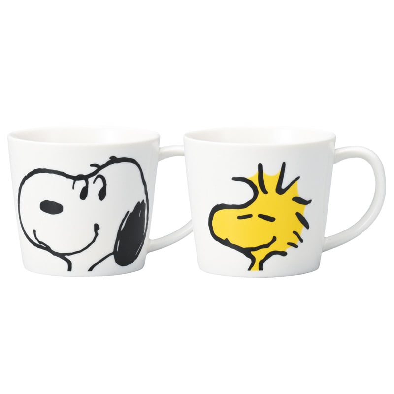 スヌーピー&ウッドストック スマイルフェイスペアマグセット ／マグカップ・ティーカップ コーヒー・お茶用品 キッチン用品 ギフト プレゼント プチギフト 祝い お年賀 2026 バレンタイン プレゼント
