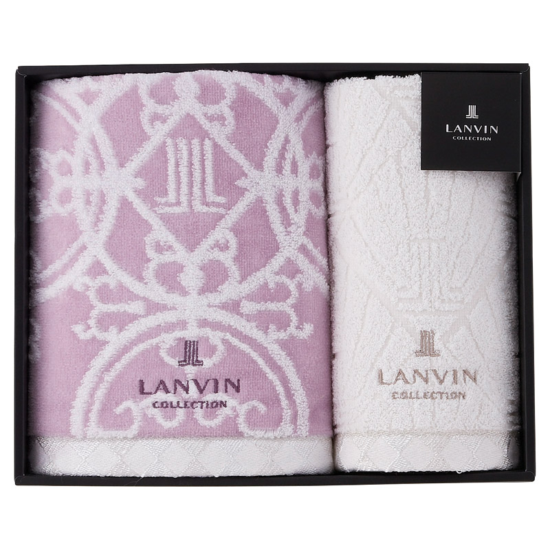 ランバン プルミエール フェイス1P･ウォッシュタオル1P パープル ／タオル 日用品・ヘルスケア ギフト プレゼント プチギフト 祝い お年賀 御年賀 2026 送料無料 人気 年始挨拶 バレンタイン プレゼント