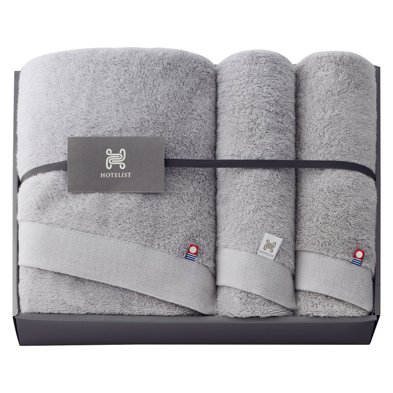 今治タオル HOTELIST バス1P･フェイスタオル2P グレージュ ／タオル 日用品・ヘルスケア ギフト プレゼント プチギフト 祝い お年賀 御年賀 2026 送料無料 人気 年始挨拶 バレンタイン プレゼント
