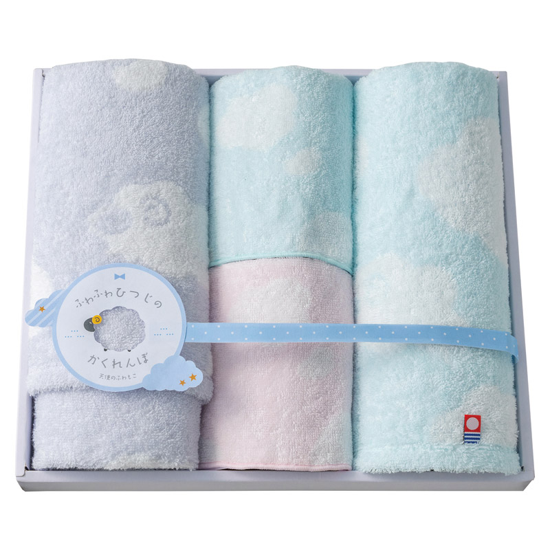 天使のふわもこ ふわふわひつじのかくれんぼ タオルセット  ／タオル 日用品・ヘルスケア ギフト プレゼント プチギフト 祝い お年賀 御年賀 2026 送料無料 人気 年始挨拶 バレンタイン チョコ 以外 子供 友達