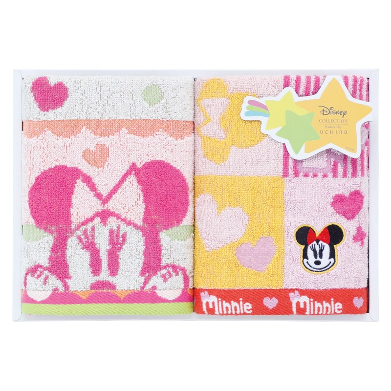 ディズニー ハピネスフレーク フェイスタオル2P ピンク ／タオル 日用品・ヘルスケア ギフト プレゼント プチギフト 祝い お年賀 御年賀 2026 送料無料 人気 年始挨拶 バレンタイン チョコ 以外 子供 友達