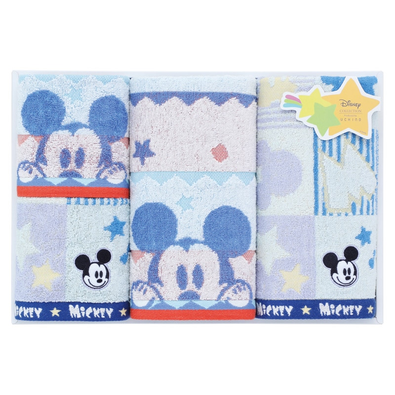 ディズニー ハピネスフレーク フェイス2P･ゲストタオル2P ブルー ／タオル 日用品・ヘルスケア ギフト プレゼント プチギフト 祝い お年賀 御年賀 2026 送料無料 人気 年始挨拶 バレンタイン プレゼント