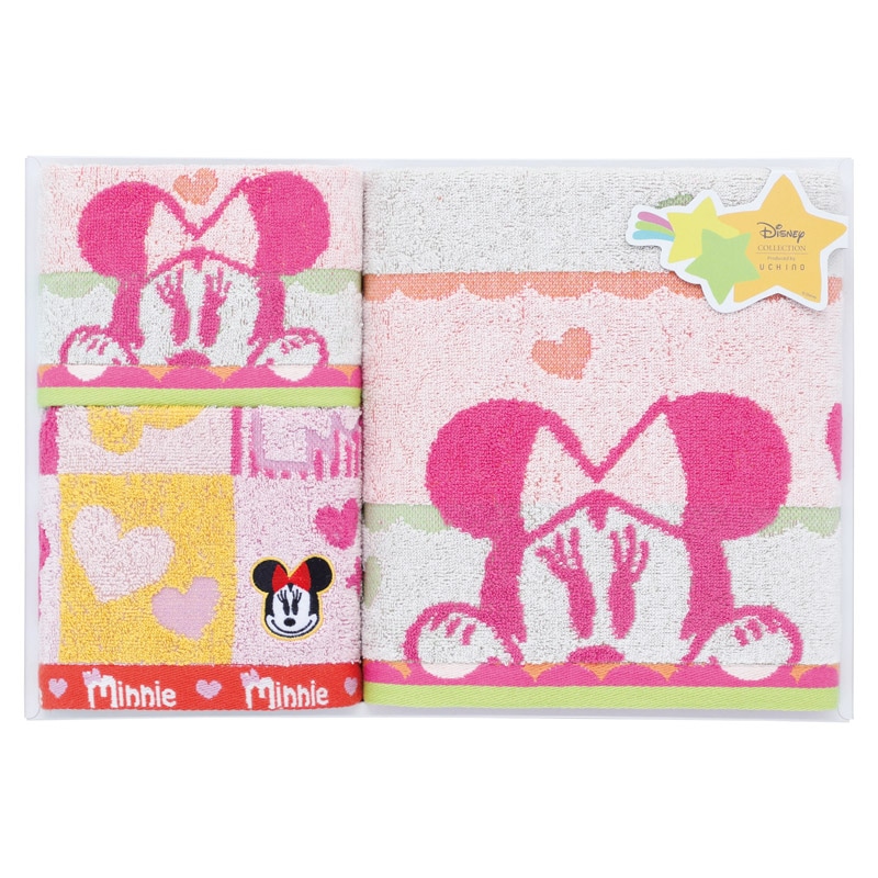 ディズニー ハピネスフレーク タオルセット ピンク ／タオル 日用品・ヘルスケア ギフト プレゼント プチギフト 祝い お年賀 御年賀 2026 送料無料 人気 年始挨拶 バレンタイン チョコ 以外 子供 友達