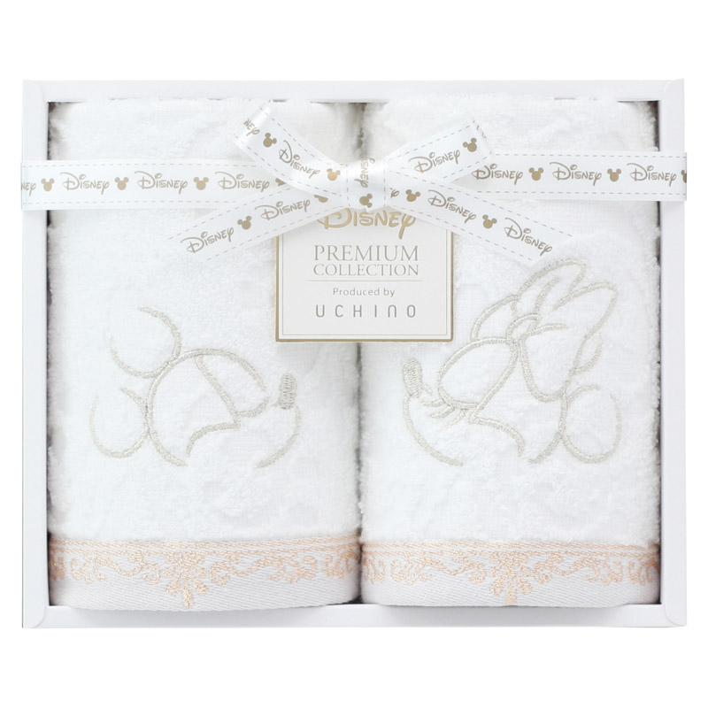 ディズニー プレミアム エターナリー ゲストタオル2P ホワイト ／タオル 日用品・ヘルスケア ギフト プレゼント プチギフト 祝い お年賀 御年賀 2026 送料無料 人気 年始挨拶 バレンタイン プレゼント