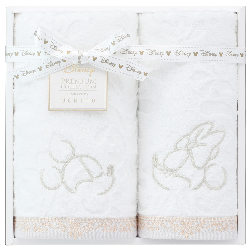ディズニー プレミアム エターナリー フェイス1P･ゲストタオル1P ホワイト ／タオル 日用品・ヘルスケア ギフト プレゼント プチギフト 祝い お年賀 2026 バレンタイン プレゼント