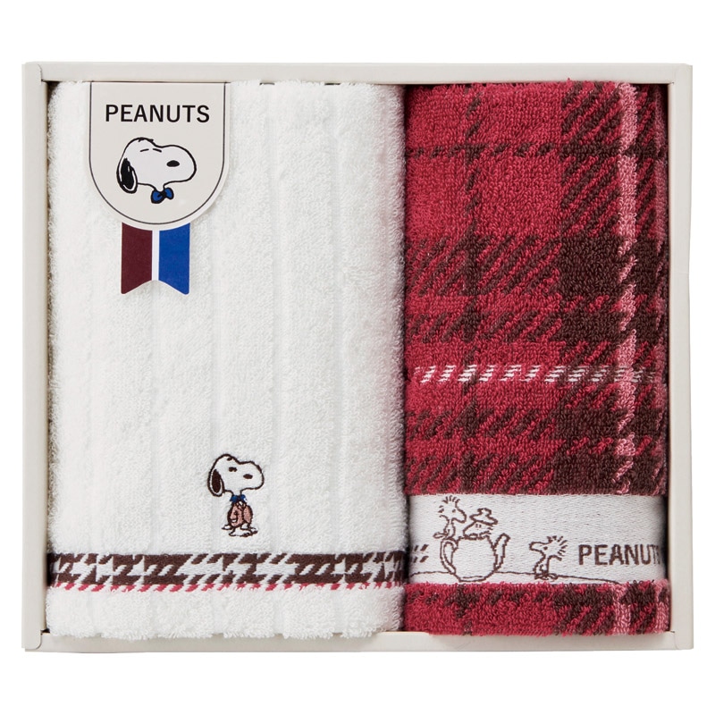 ピーナッツ スヌーピー チェック フェイス1P・ウォッシュタオル1P /タオル 日用品・ヘルスケア ギフト プレゼント プチギフト 祝い お年賀 御年賀 2026 送料無料 人気 年始挨拶 バレンタイン プレゼント