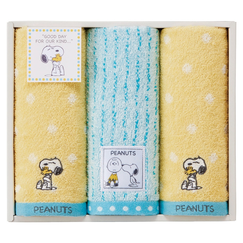 ピーナッツ スヌーピー ハグ フェイスタオル3P ／タオル 日用品・ヘルスケア ギフト プレゼント プチギフト 祝い お年賀 御年賀 2026 送料無料 人気 年始挨拶 バレンタイン チョコ 以外 子供 友達
